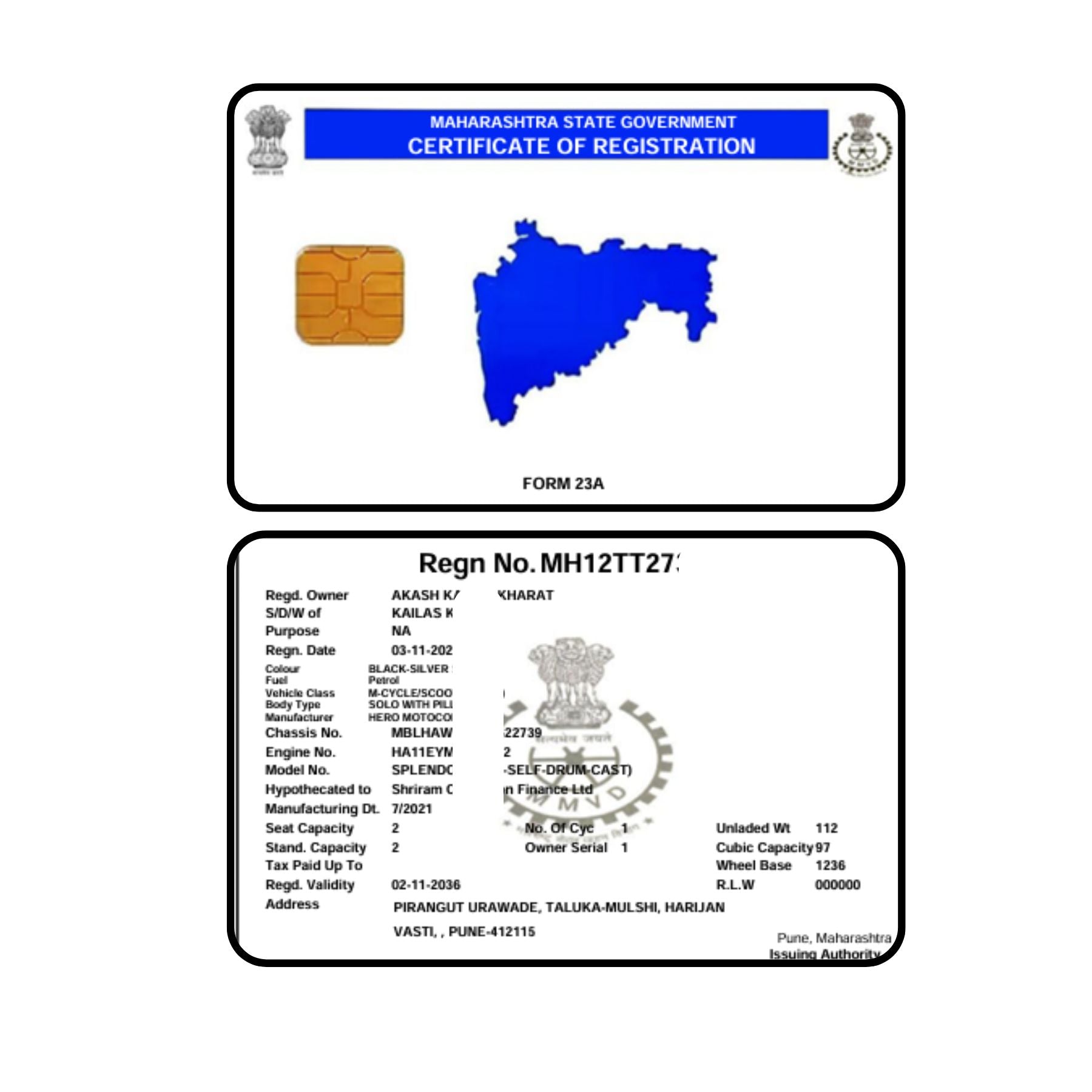 RC PVC CARD(Maharastra)