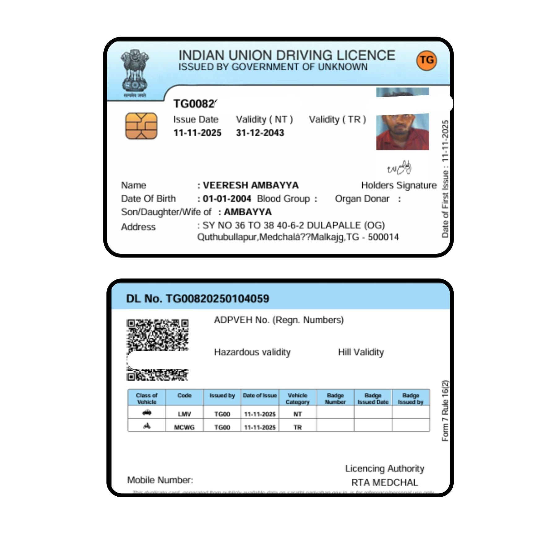 DL PVC Card(All India)